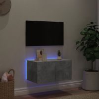 vidaXL Väggmonterad tv-bänk LED betonggrå 60x35x31 cm - Bild 3