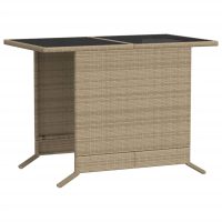 vidaXL Bistrogrupp med dynor 3 delar mixbeige konstrotting - Bild 12