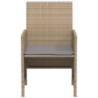 vidaXL Bistrogrupp med dynor 3 delar mixbeige konstrotting - Bild 6