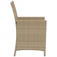 vidaXL Bistrogrupp med dynor 3 delar mixbeige konstrotting - Bild 7