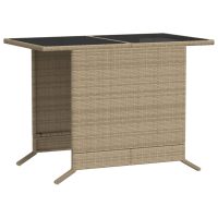 vidaXL Bistrogrupp med dynor 3 delar mixbeige konstrotting - Bild 9