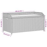 vidaXL Förvaringsbänk svart 100x50x52 cm konstrotting massiv akacia - Bild 11