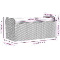 vidaXL Förvaringsbänk med dyna brun 115x51x52 cm konstrotting - Bild 11