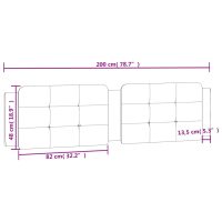 vidaXL Dyna till huvudgavel vit och svart 200 cm konstläder - Bild 10