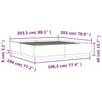 vidaXL Sängram vit 200x200 cm konstruerat trä - Bild 9