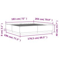 vidaXL Sängram vit 180x200 cm konstruerat trä - Bild 9