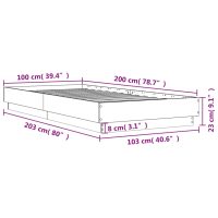 vidaXL Sängram brun ek 100x200 cm konstruerad trä - Bild 9