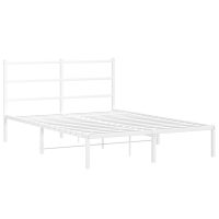 vidaXL Sängram med huvudgavel metall vit 135x190 cm - Bild 2