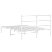 vidaXL Sängram med huvudgavel metall vit 135x190 cm - Bild 7