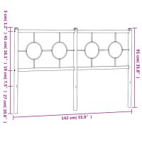 vidaXL Huvudgavel metall svart 135 cm - Bild 7