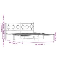 vidaXL Sängram med huvudgavel metall vit 180x200 cm - Bild 10