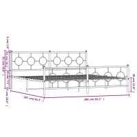 vidaXL Sängram med huvudgavel och fotgavel vit metall 200x200 cm - Bild 10