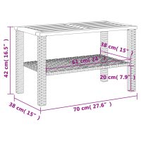 vidaXL Trädgårdsbord svart 70x38x42 cm konstrotting akaciaträ - Bild 8