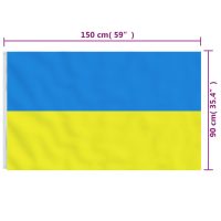 vidaXL Ukrainas flagga med mässingsöljetter 90x150 cm - Bild 4