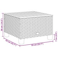 vidaXL Trädgårdsbord grå 55x55x36 cm konstrotting akaciaträ - Bild 8