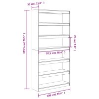 vidaXL Bokhylla/rumsavdelare 100x30x199,5 cm massiv furu - Bild 10