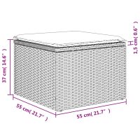 vidaXL Trädgårdspall med dyna svart 55x55x37 cm konstrotting - Bild 10