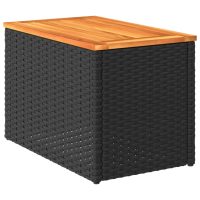 vidaXL Trädgårdsbord 2 st svart 55x34x37cm konstrotting massivt trä - Bild 8