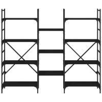 vidaXL Bokhylla svart 160x28,5x136,5 cm konstruerat trä - Bild 5