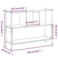 vidaXL Bokhylla sonoma-ek 102x28x77,5 cm konstruerat trä - Bild 10