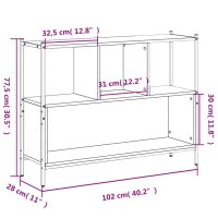 vidaXL Bokhylla grå sonoma 102x28x77,5 cm konstruerat trä - Bild 10