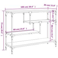 vidaXL Avlastningsbord rökfärgad ek 100x30x75 cm konstruerat trä - Bild 10