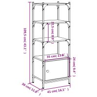 vidaXL Bokhylla 3 hyllplan rökfärgad ek 41x30x109,5 cm konstruerat trä - Bild 12