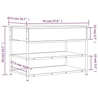 vidaXL Skobänk svart 70x42,5x50 cm konstruerat trä - Bild 12