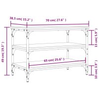 vidaXL Skobänk rökfärgad ek 70x38,5x49 cm konstruerat trä - Bild 10