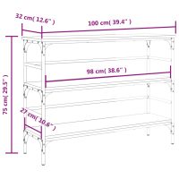 vidaXL Avlastningsbord sonoma-ek 100x32x75 cm konstruerat trä - Bild 10