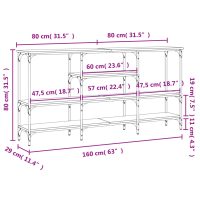 vidaXL Konsolbord svart 160x29x80 cm konstruerat trä - Bild 10