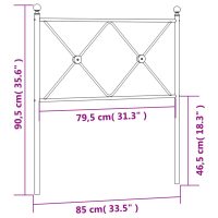 vidaXL Huvudgavel metall svart 80 cm - Bild 6