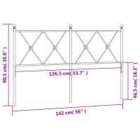 vidaXL Huvudgavel metall svart 137 cm - Bild 6