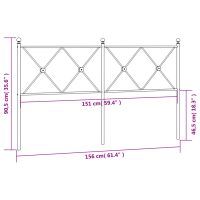 vidaXL Huvudgavel metall svart 150 cm - Bild 6