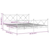 vidaXL Sängram med huvudgavel och fotgavel vit metall 183x213 cm - Bild 8