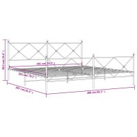 vidaXL Sängram med huvudgavel och fotgavel vit metall 200x200 cm - Bild 8