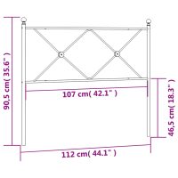 vidaXL Huvudgavel metall vit 107 cm - Bild 6