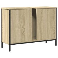 vidaXL Tvättställsskåp sonoma-ek 80x30x60 cm konstruerat trä - Bild 8