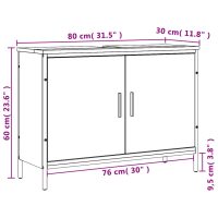 vidaXL Tvättställsskåp sonoma-ek 80x30x60 cm konstruerat trä - Bild 11