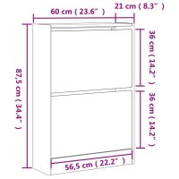 vidaXL Skohylla grå sonoma 60x21x87,5 cm konstruerat trä - Bild 9