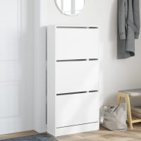 vidaXL Skohylla vit 60x21x125,5 cm konstruerat trä - Bild 3