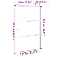 vidaXL Skohylla vit 60x21x125,5 cm konstruerat trä - Bild 9