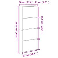 vidaXL Skohylla sonoma-ek 60x21x163,5 cm konstruerat trä - Bild 9