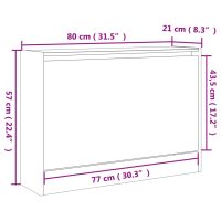 vidaXL Skohylla svart 80x21x57 cm konstruerat trä - Bild 9