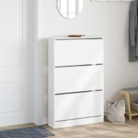 vidaXL Skohylla vit 80x21x125,5 cm konstruerat trä - Bild 3