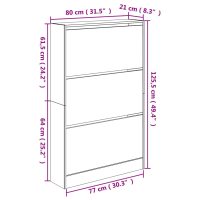 vidaXL Skohylla vit 80x21x125,5 cm konstruerat trä - Bild 9