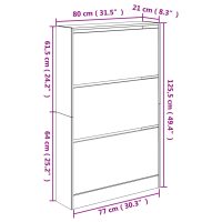 vidaXL Skohylla sonoma-ek 80x21x125,5 cm konstruerat trä - Bild 9