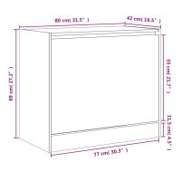 vidaXL Skohylla sonoma-ek 80x42x69 cm konstruerat trä - Bild 9