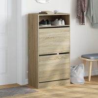 vidaXL Skohylla sonoma-ek 60x34x116 cm konstruerat trä - Bild 3