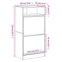 vidaXL Skohylla sonoma-ek 60x34x116 cm konstruerat trä - Bild 9